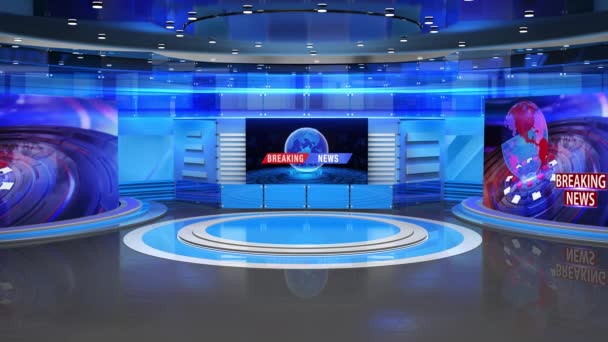 Virtual Studio News Wall Virtual News Studio Boucle Fond — Video