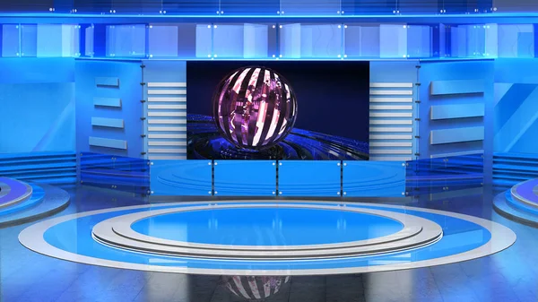 News Studio Background Show Wall Віртуальна Новинна Студія Ілюстрація — стокове фото