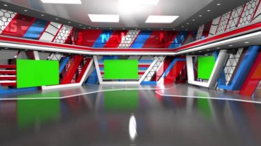 3D Sanal TV Stüdyo Haberleri, TV Wall3D Sanal Haber Stüdyosu Arkaplan Döngüsü