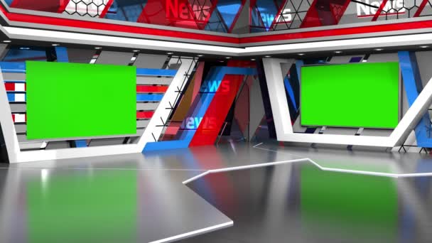 Virtual Studio Nyheter Wall Virtual News Studio Bakgrund Loop — Stockvideo