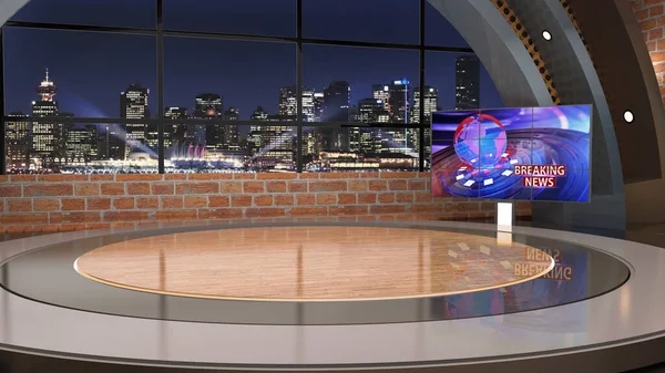 Klasik kapalı alan 3 boyutlu sanal stüdyo _ Haber Stüdyosu, Wall3D Sanal Haber Stüdyosu Arkaplan Döngüsü 'ndeki TV programları için arka plan.