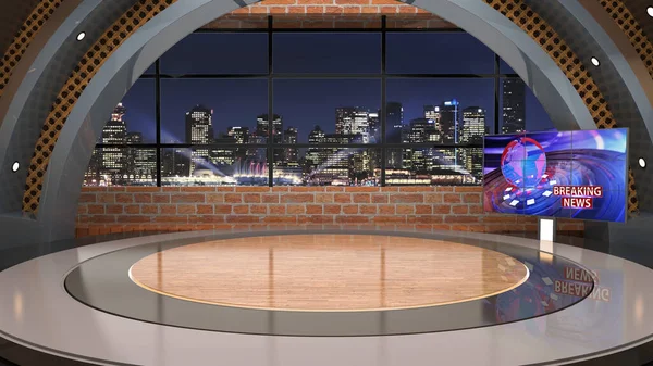 Classic Indoor Virtual Studio News Studio Backdrop Για Τηλεοπτικές Εκπομπές — Φωτογραφία Αρχείου