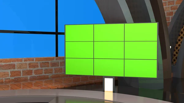 Klasik kapalı alan 3 boyutlu sanal stüdyo _ Haber Stüdyosu, Wall3D Sanal Haber Stüdyosu Arkaplan Döngüsü 'ndeki TV programları için arka plan.