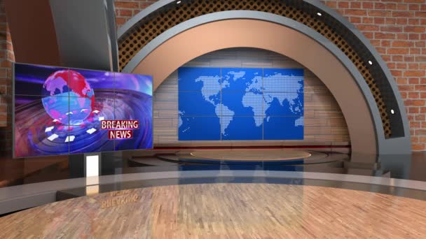 Studio Virtuale Indoor Classico News Studio Sfondo Spettacoli Televisivi Wall — Video Stock