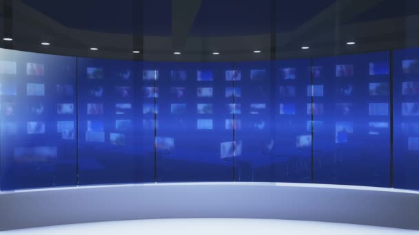 Background Video News Broadcast Broadcast Studio Control Room Suitable Use — Stock Video