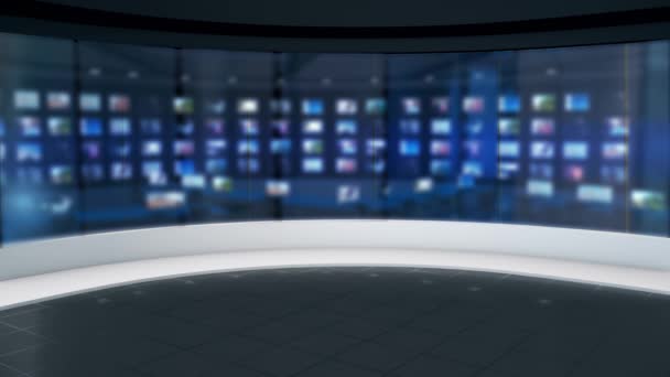 Tło Wideo Dla Wiadomości Nadawanych Sterownia Studia Telewizyjnego Nadaje Się — Wideo stockowe