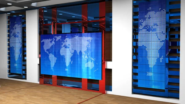 News Studio Backdrop Shows Wall Virtual News Studio Background Illustration — Stock Photo, Image