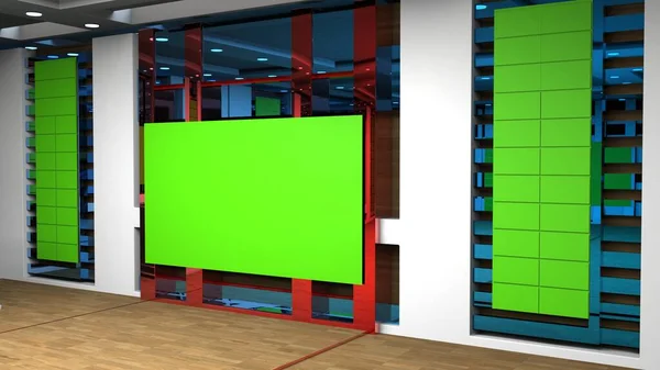 News Studio Backdrop Shows Wall Virtual News Studio Background Ilustrace — Stock fotografie