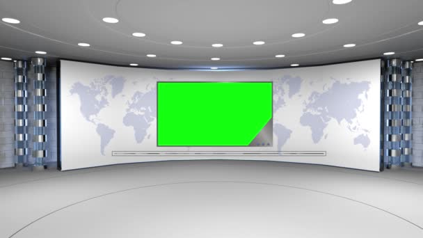 Estudio Noticias Telón Fondo Para Programas Televisión — Vídeo de stock
