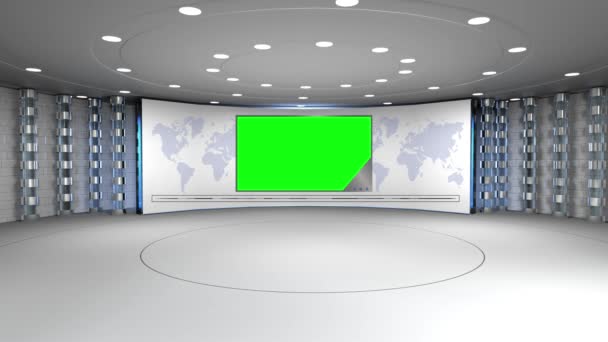 Estudio Noticias Telón Fondo Para Programas Televisión — Vídeos de Stock