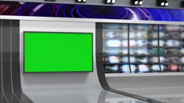 3D Sanal TV Stüdyo Haberleri, 3D Wall3D Sanal Haber Stüdyo Arkaplanı, Döngü TV Şovları için Arkaplan