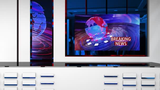 Virtual Studio Notizie Fondale Spettacoli Televisivi Sfondo Wall Virtual News — Video Stock