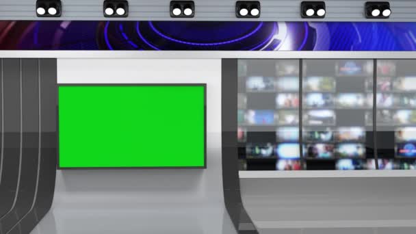 Virtual Studio Noticias Telón Fondo Para Programas Televisión Wall Virtual — Vídeo de stock