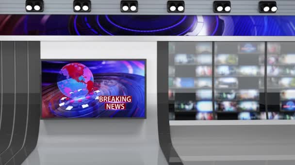 Virtual Studio Nouvelles Toile Fond Pour Les Émissions Télévision Sur — Video