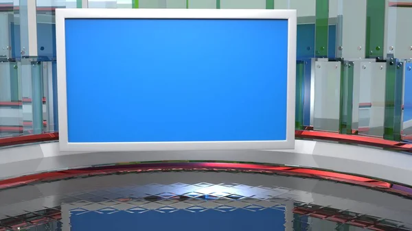 News Studio Backdrop Shows Wall Virtual News Studio Background Illustration — Stock Photo, Image