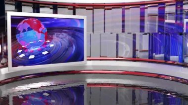 Haber Stüdyosu, TV programları için arka plan .tv Wall3D Sanal Haber Stüdyosu Arkaplan Döngüsü