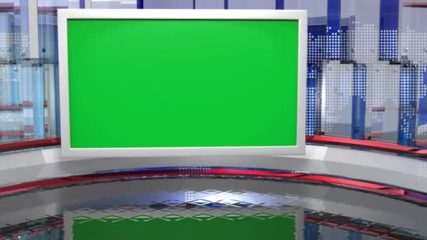 News Studio Backdrop Shows Wall Virtual News Studio Background Loop — Stock Video