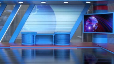 Haber TV Stüdyo Stüdyosu Seti, Sanal Yeşil Ekran Arkaplan Döngüsü