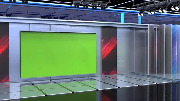 Virtual Studio News Backdrop Shows Wall Virtual News Studio Background — 图库照片