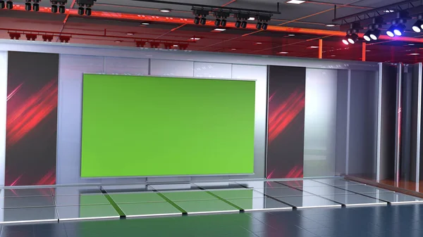 Virtual Studio News Backdrop Shows Wall Virtual News Studio Background — Stock fotografie