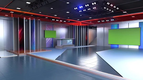 Virtual Studio News Fundo Para Programas Wall Virtual News Studio — Fotografia de Stock