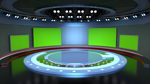 3D Wall3D Sanal Haber Stüdyosu Arkaplanı 'nda TV programları için arka plan, 3D illüstrasyon
