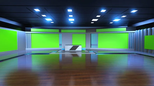 テレビ番組の背景 Wall 3D仮想ニューススタジオの背景 3Dイラスト — ストック写真