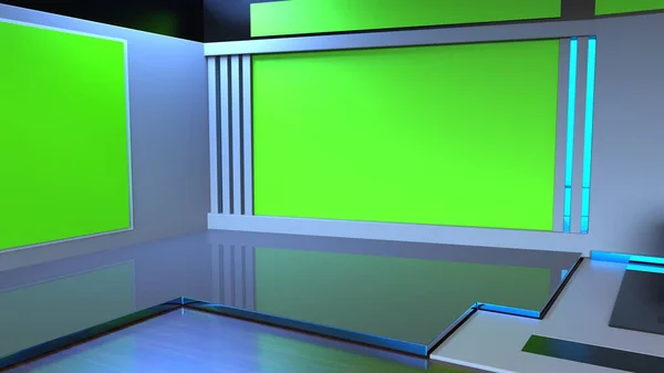 3D Wall3D Sanal Haber Stüdyosu Arkaplanı 'nda TV programları için arka plan, 3D illüstrasyon