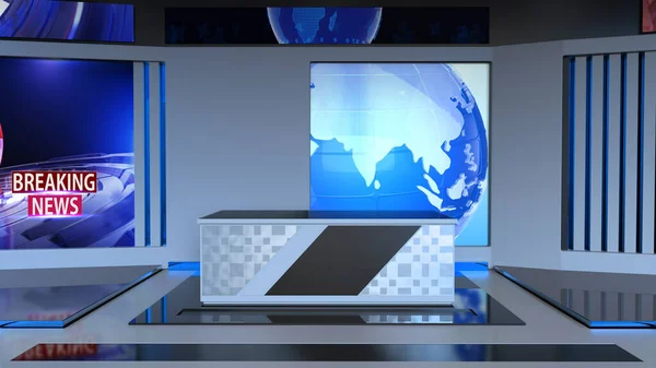 Backdrop Shows Wall Virtual News Studio Background Illustration — 스톡 사진