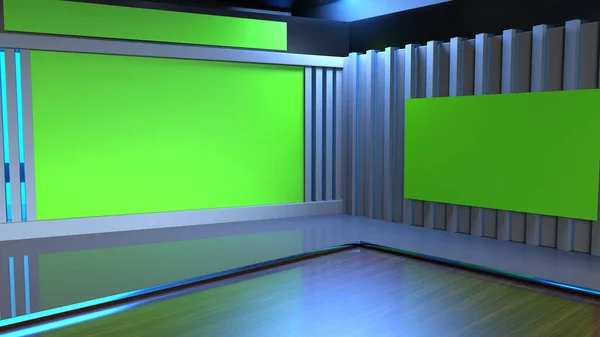 3D Wall3D Sanal Haber Stüdyosu Arkaplanı 'nda TV programları için arka plan, 3D illüstrasyon