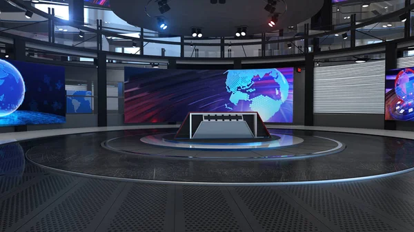 Virtual Studio Nieuws Achtergrond Voor Shows Wall Virtual News Studio — Stockfoto