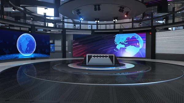 Virtual Studio Nieuws Achtergrond Voor Shows Wall Virtual News Studio — Stockfoto