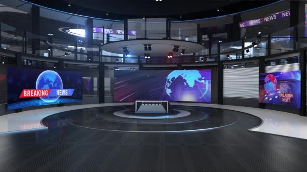 Virtual News Studio Background Loop Rendering Background Είναι Ιδανικό Για — Αρχείο Βίντεο