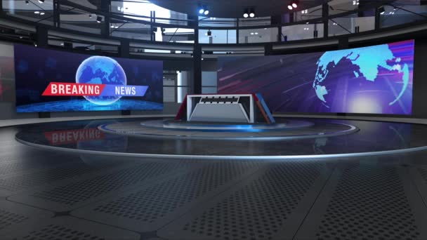 Virtual News Studio Achtergrond Lus Rendering Achtergrond Perfect Voor Elk — Stockvideo