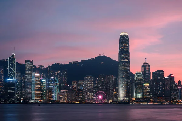 Krajobraz Miejski Porcie Victoria Hongkongu — Zdjęcie stockowe