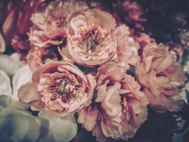 Güzel Yapay Çiçekler Arkaplanı, Vintage tarzı;