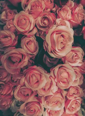 Güzel Yapay Gül Çiçekleri Arkaplanı, Vintage tarzı;