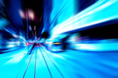 Şehirdeki gece trafiği ışıklarının soyut görüntüsü