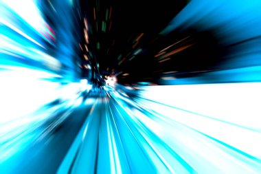 Şehirdeki gece trafik ışıklarının soyut görüntüsü; 