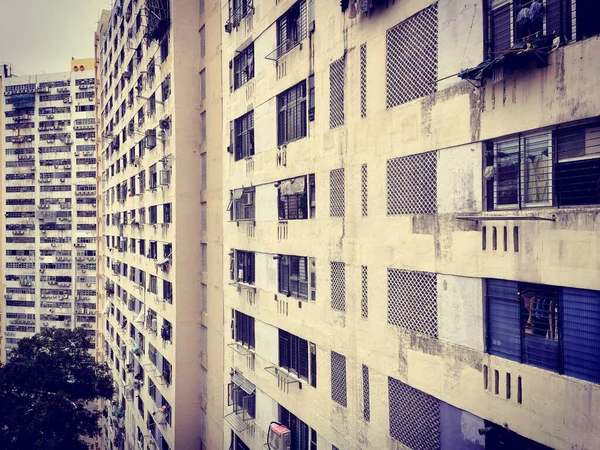 Außenseite Eines Mehrfamilienhauses Public Housing Estate Hongkong — Stockfoto