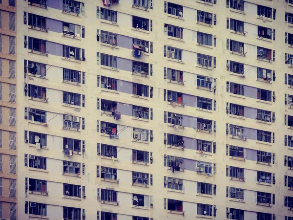 Exterior of apartment building; Public Housing Estate in Hong Kong