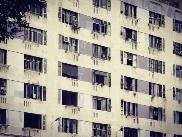 Außenseite Eines Mehrfamilienhauses Public Housing Estate Hongkong — Stockfoto