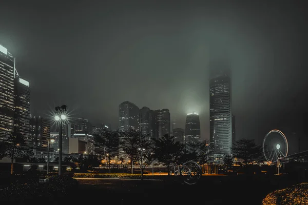 Moderne Hong Kong Architectuur Afbeelding Zwart Goud Stijl — Stockfoto