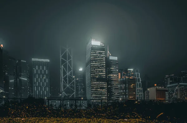 Architettura Moderna Hong Kong Immagine Stile Nero Oro — Foto Stock