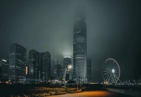 Modern Hong Kong Arquitectura Imagen Estilo Negro Dorado — Foto de Stock