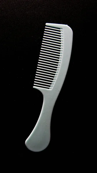 Plastic Hair Brush Comb Isolated Black Backgrounds — Stock Photo, Image