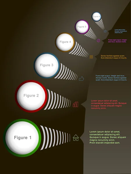 Vektor barna színes körök bussiness infographic sablon — Stock Vector