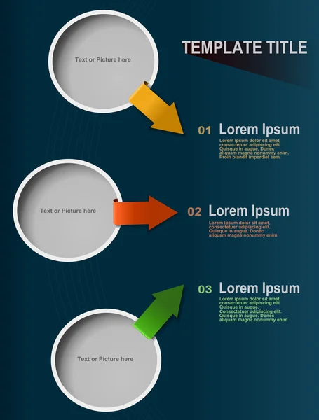 Vector sombra círculos con flechas bussiness plantilla infográfica — Archivo Imágenes Vectoriales