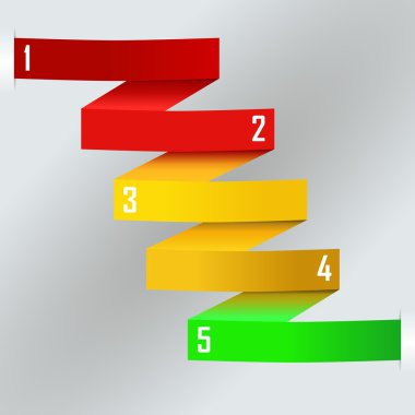 Zig-zag gökkuşağı renkli kağıt bant iş şablonu