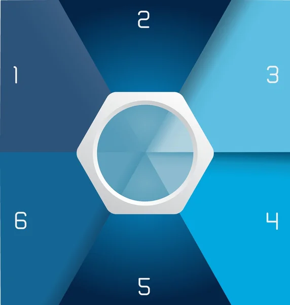 Сегментований синій інфографічний шаблон з номерами і місцем для тексту — стокове фото